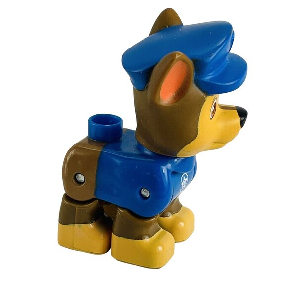 PAW Patrol Pup Lego Duplo Dog Mega Bloks figure Chase Toy Blue Uniform - Picture 2 of 8